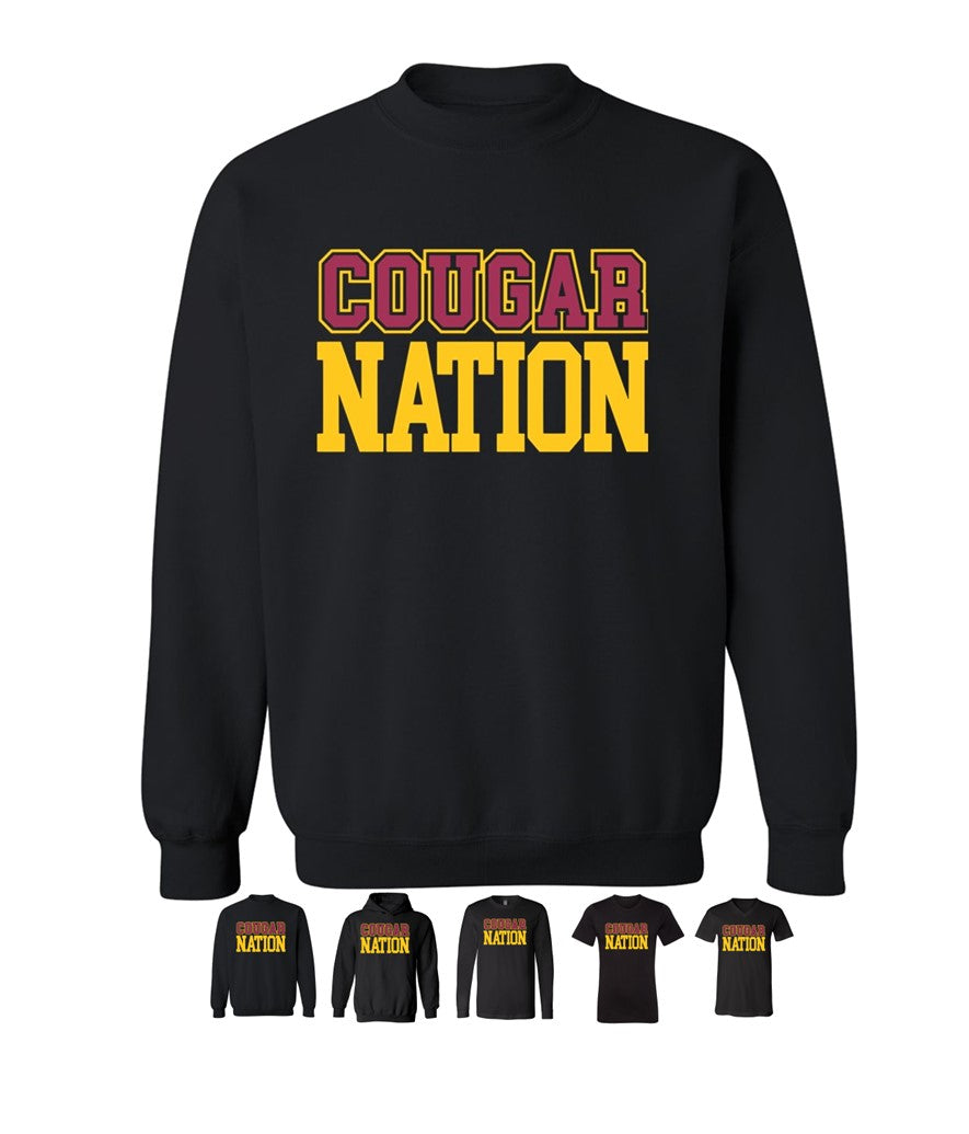 Cougar Nation on Black - Several Styles to Choose From!