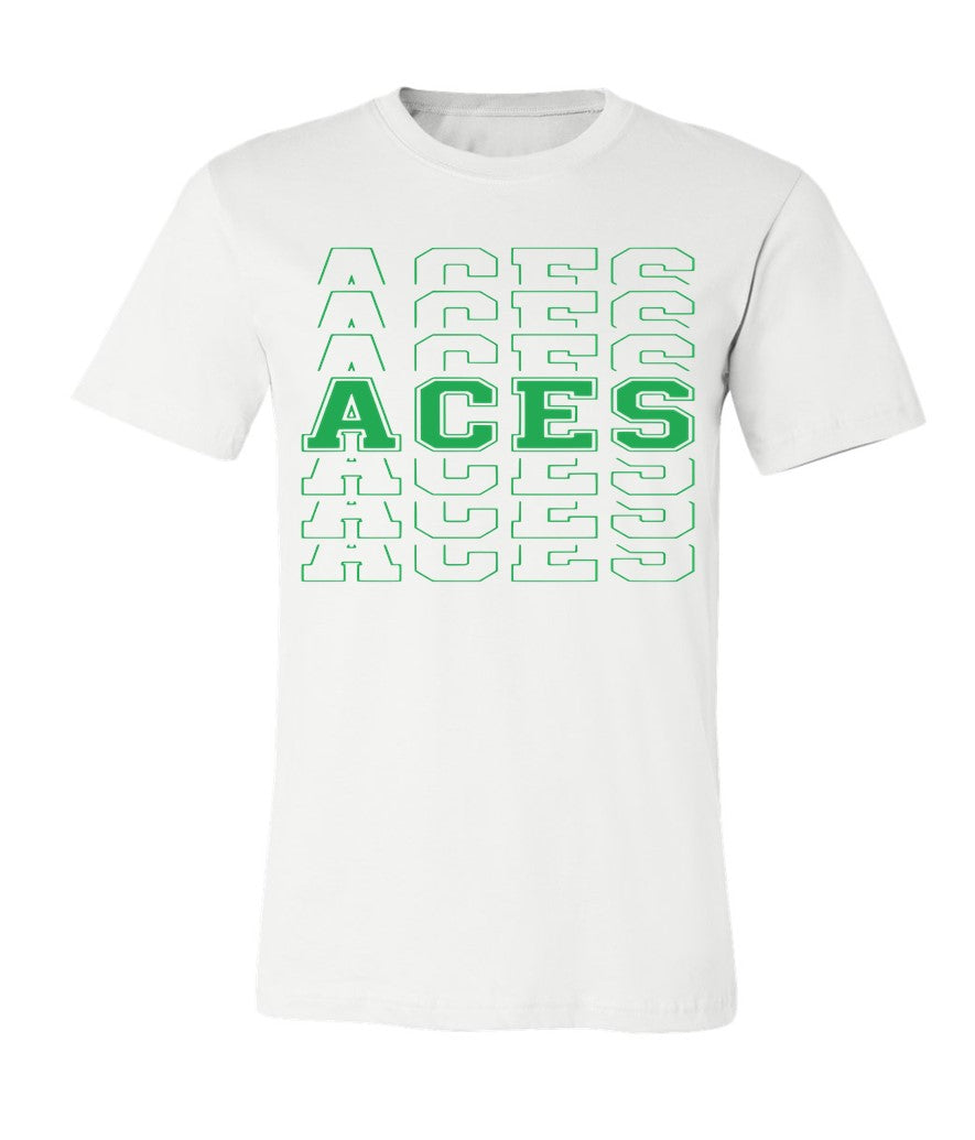 Aces Repeat on White - Several Styles to Choose From!