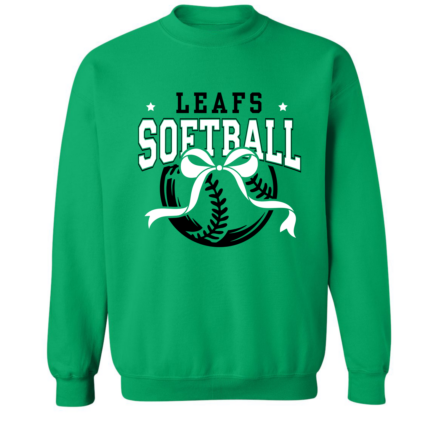 Lady Leafs Softball Bow on Kelly Green- Several Styles to Choose From!