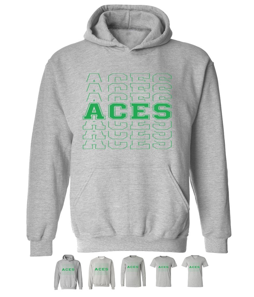 Aces Repeat on Grey - Several Styles to Choose From!