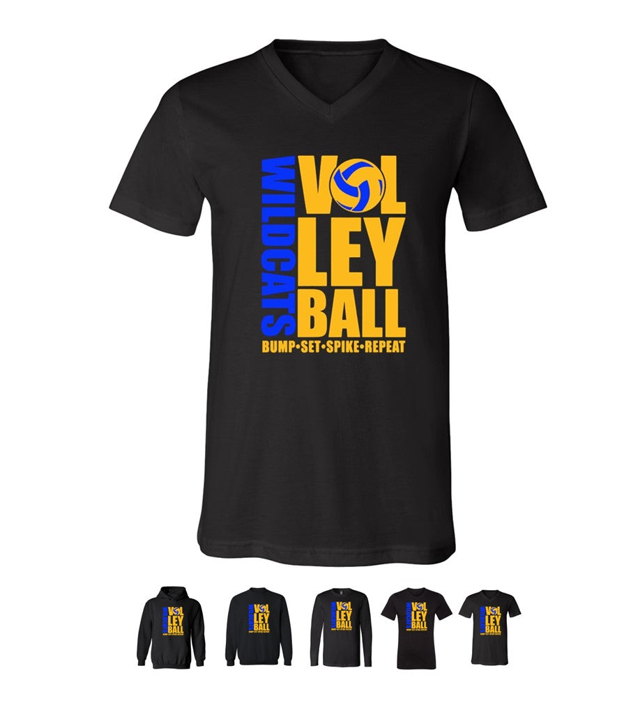 Galva Wildcats Volleyball on Black - Several Styles to Choose From!