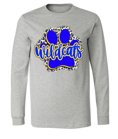 Wildcat Paw Print - Athletic Heather - Tee, V-Neck, Sweatshirt, Long Sleeve Tee and Hoodie