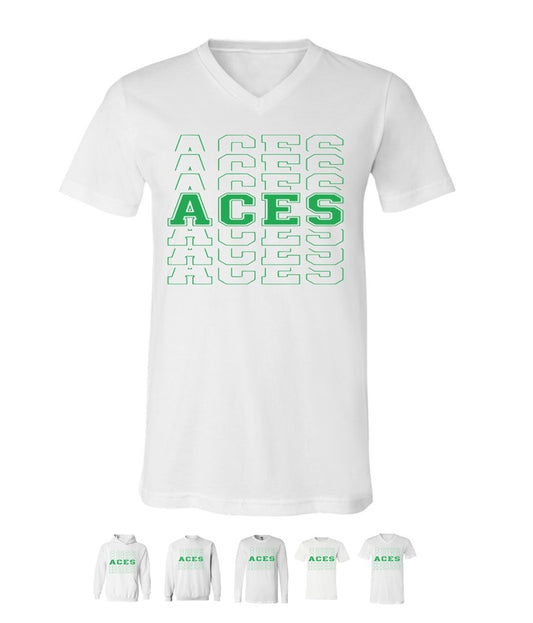 Aces Repeat on White - Several Styles to Choose From!