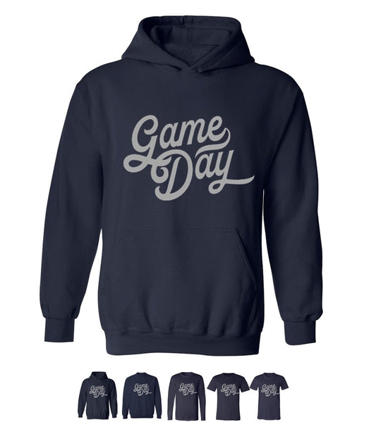 Game Day in Grey on Navy - Several Styles to Choose From!