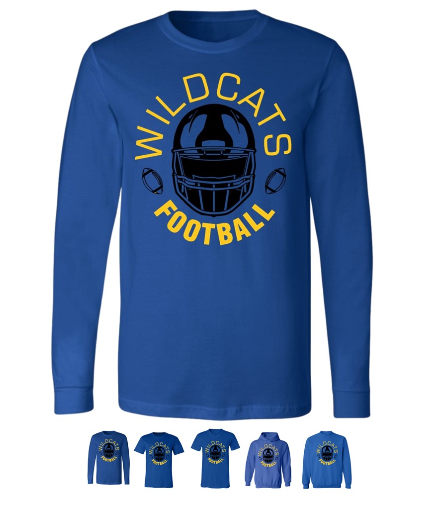 Galva Wildcats Football on Blue - Several Styles to Choose From!