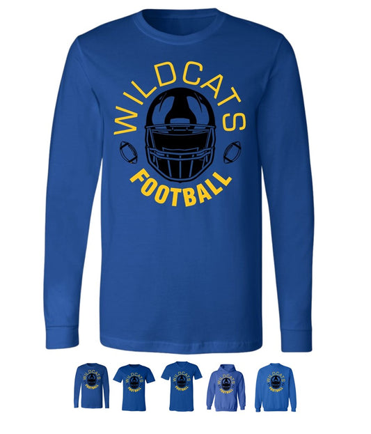 Galva Wildcats Football on Blue - Several Styles to Choose From!