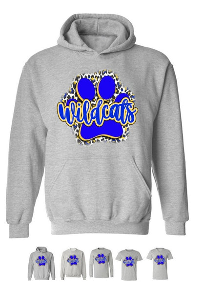 Wildcat Paw Print - Athletic Heather - Tee, V-Neck, Sweatshirt, Long Sleeve Tee and Hoodie