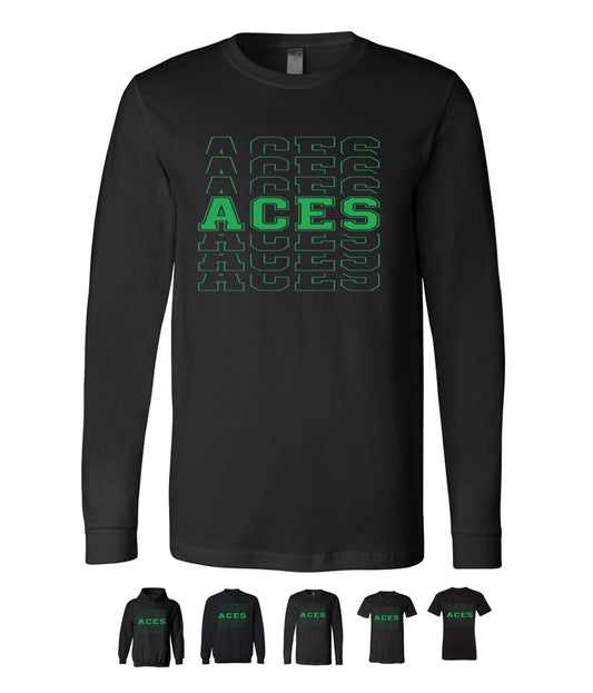 Aces Repeat on Black - Several Styles to Choose From!