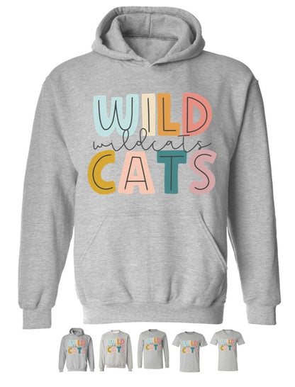 Wildcats - Athletic Heather - Tee, V-Neck, Sweatshirt, Long Sleeve Tee and Hoodie