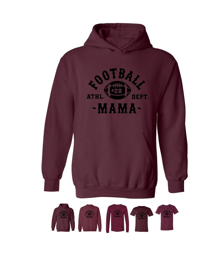 R/W - Football Mama on Maroon- Several Styles to Choose From!