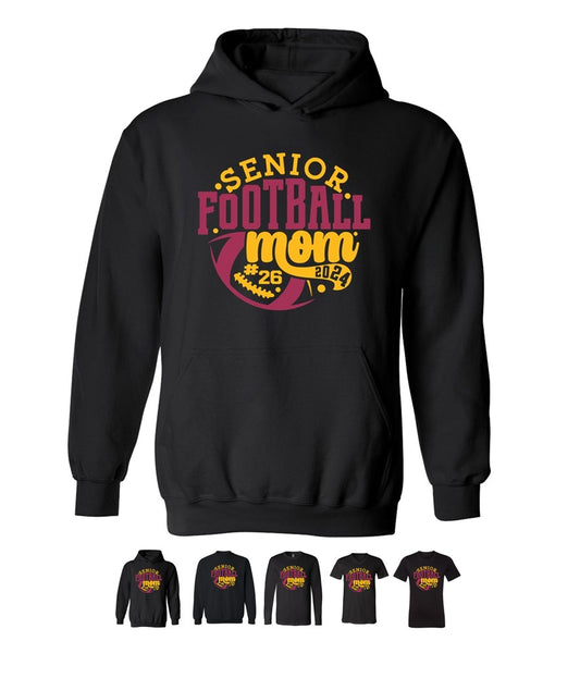 R/W - Senior Football Mom on Black- Several Styles to Choose From!