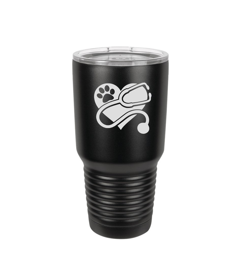 30 oz. Black Insulated Tumbler with Slider Lid - Engraved with Logo