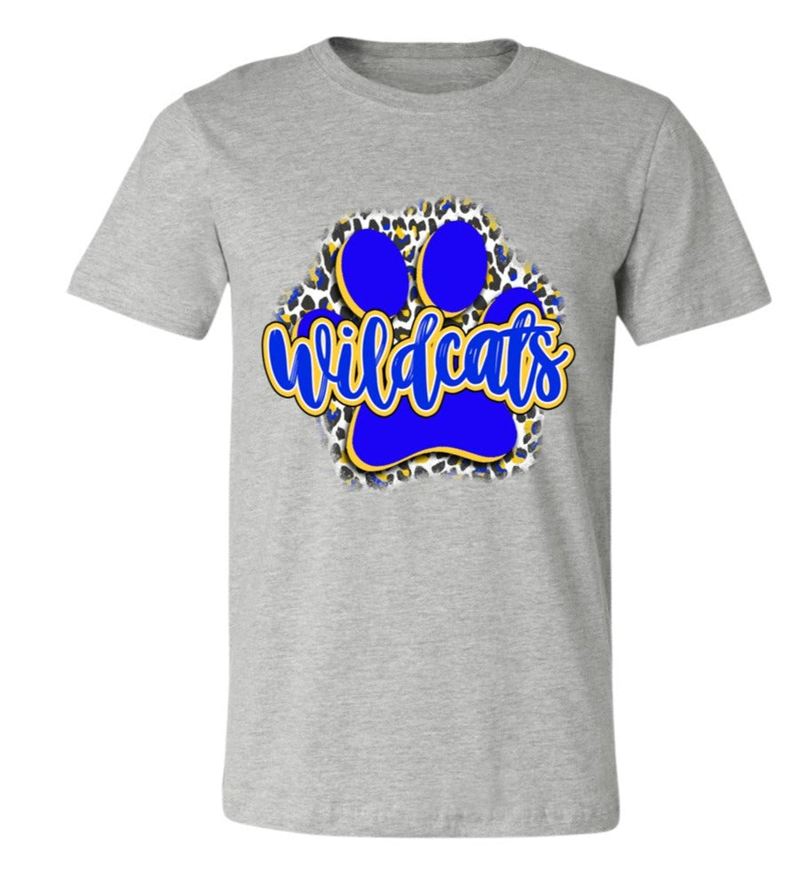 Wildcat Paw Print - Athletic Heather - Tee, V-Neck, Sweatshirt, Long Sleeve Tee and Hoodie