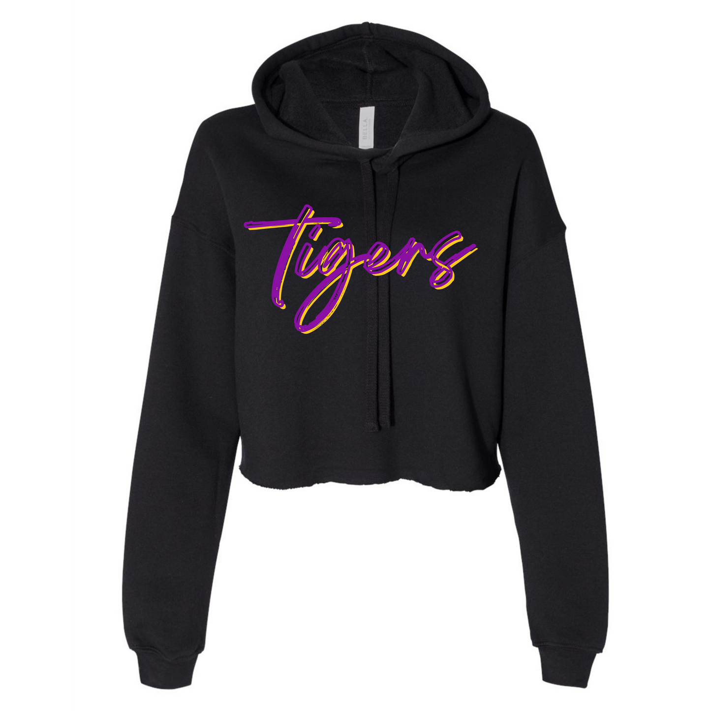 Shadow Tigers on Black- Cropped Hoodie