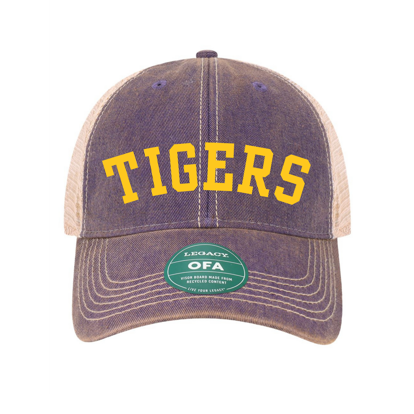 Purple Cap with Yellow Tigers