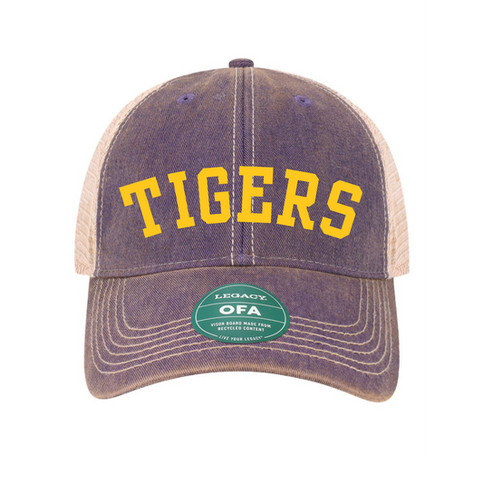 Purple Cap with Yellow Tigers