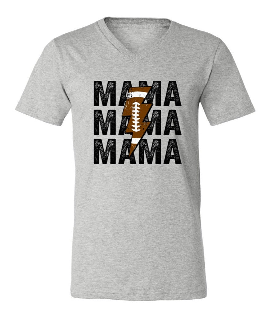 Football MAMA - Athletic Heather - Tee, V-Neck, Sweatshirt, Long Sleeve Tee and Hoodie