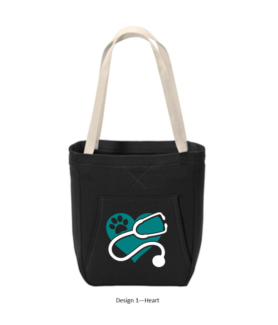 Core Fleece Sweatshirt Tote - Black - Several Designs to Choose From!