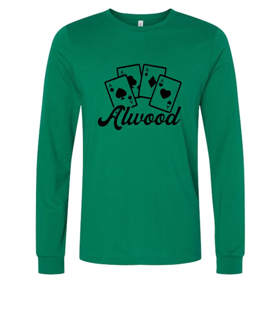 Aces in Black on Green - Several Styles to Choose From!