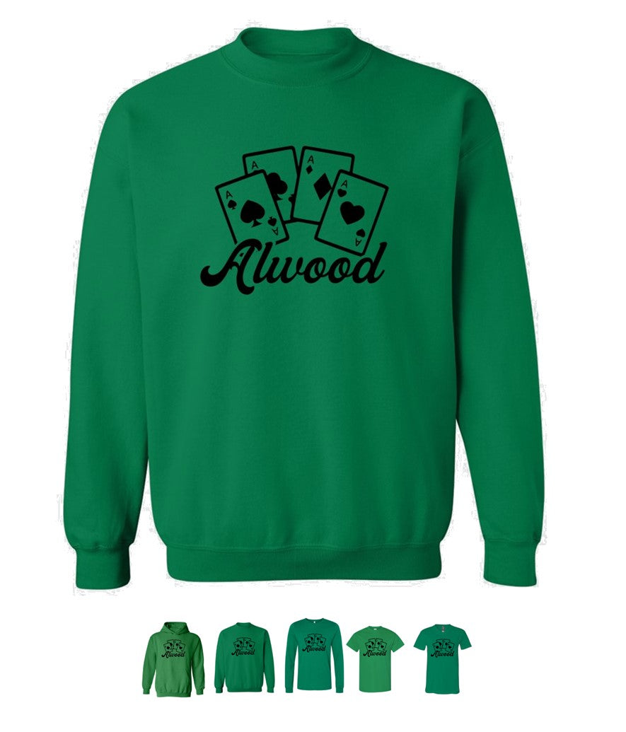 Aces in Black on Green - Several Styles to Choose From!