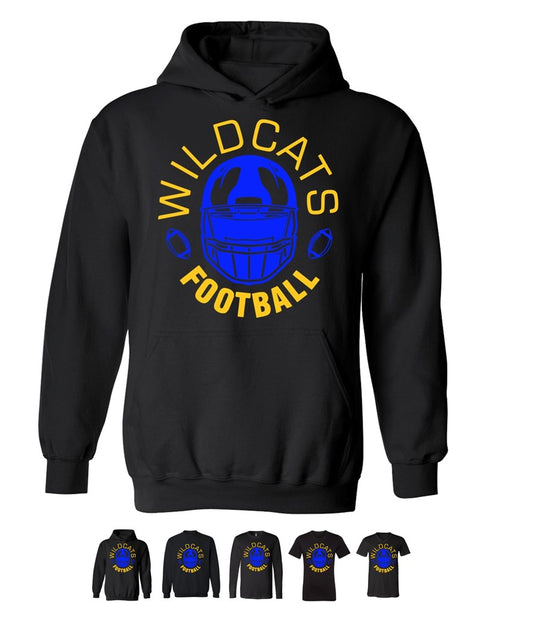 Galva Wildcats Football on Black - Several Styles to Choose From!