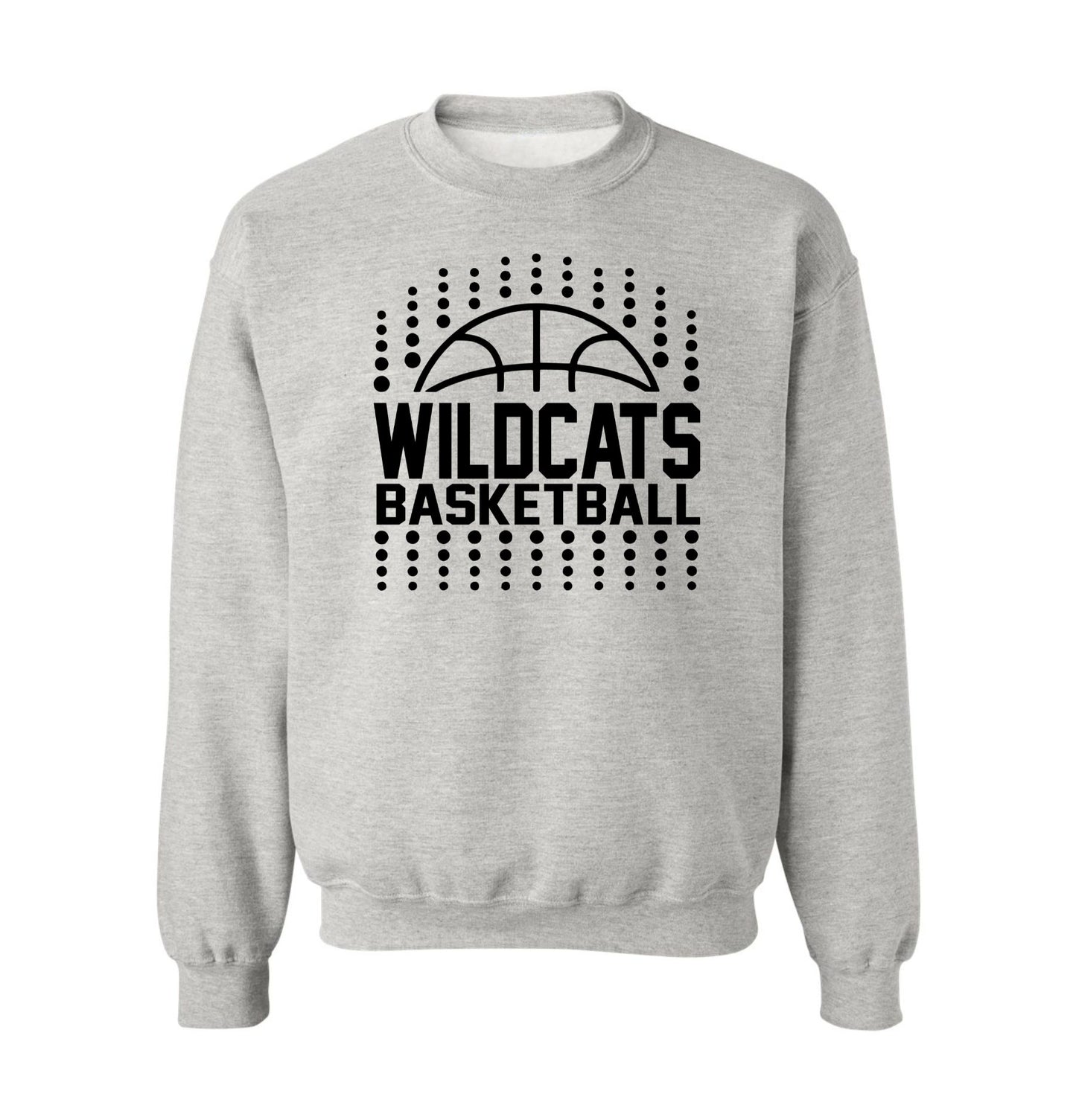 Wildcats Basketball - Crew Sweatshirts - Black and White