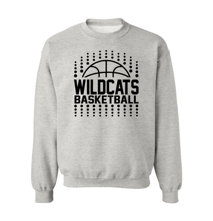 Wildcats Basketball - Crew Sweatshirts - Black and White