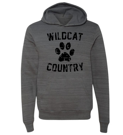 Galva Wildcats - Wildcat Country - BELLA + CANVAS Brand Hoodie Sweatshirts - Black and Greys