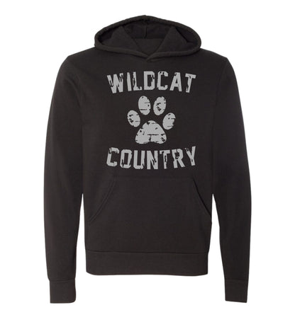 Galva Wildcats - Wildcat Country - BELLA + CANVAS Brand Hoodie Sweatshirts - Black and Greys