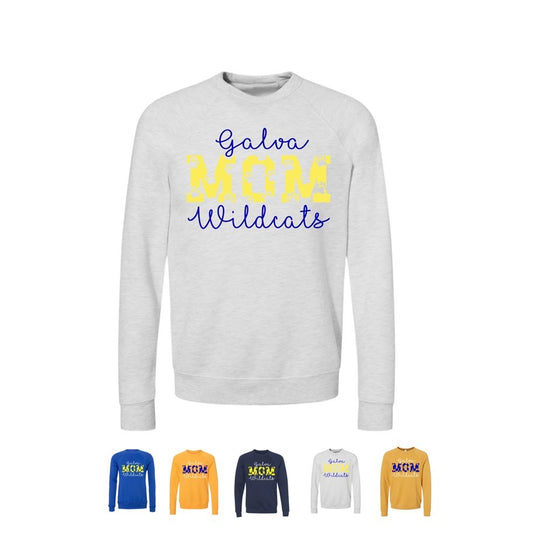 Galva Wildcats Mom - BELLA + CANVAS Crew Sweatshirts