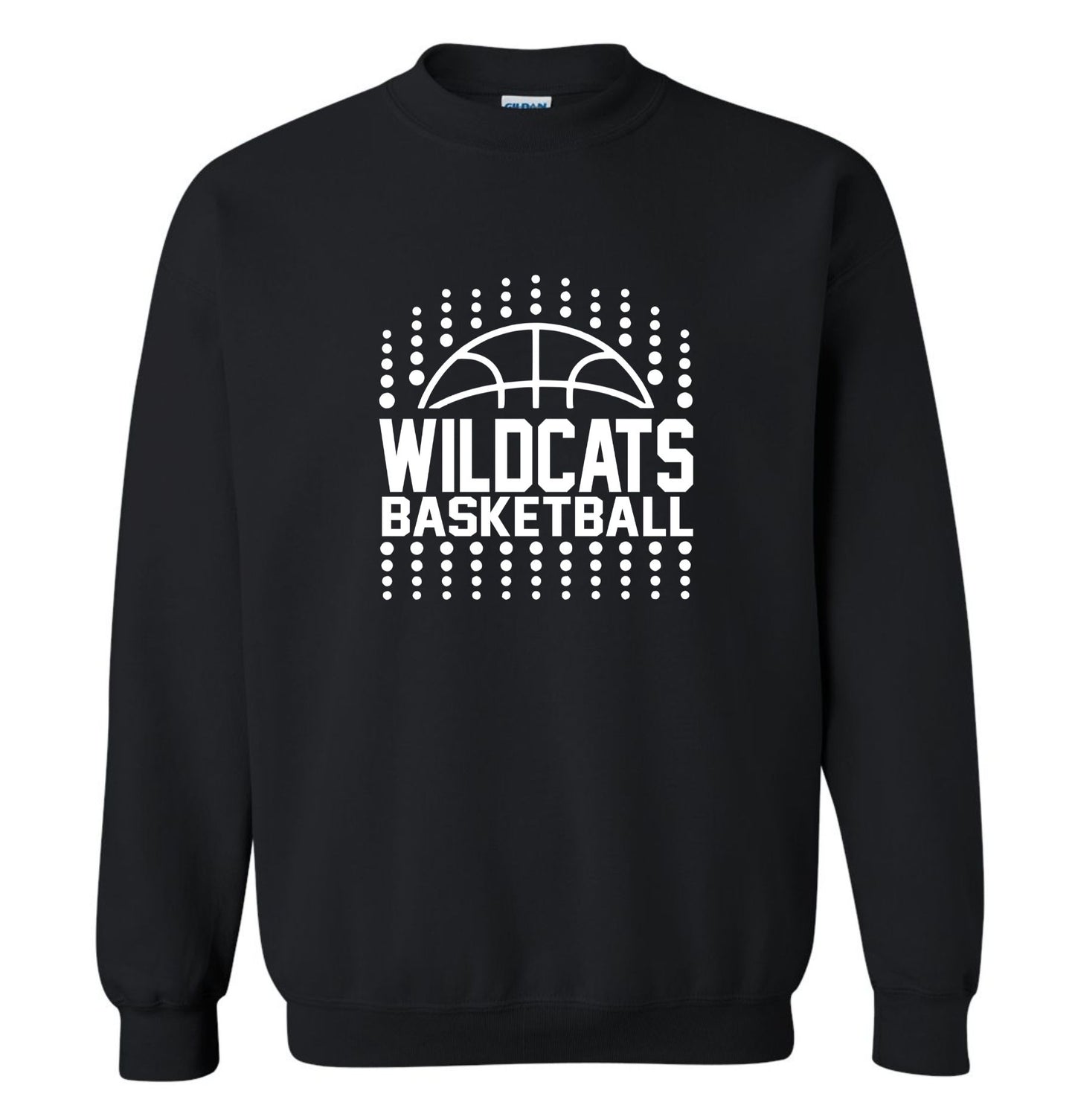 Wildcats Basketball - Crew Sweatshirts - Black and White