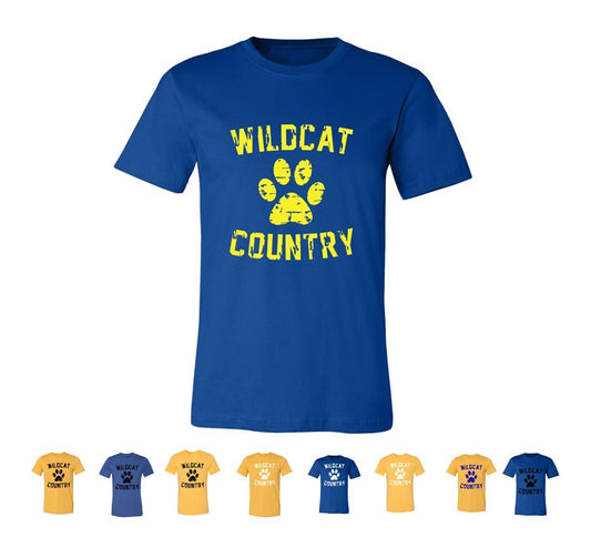 Galva Wildcats - Wildcat Country Tee in Blues and Yellows