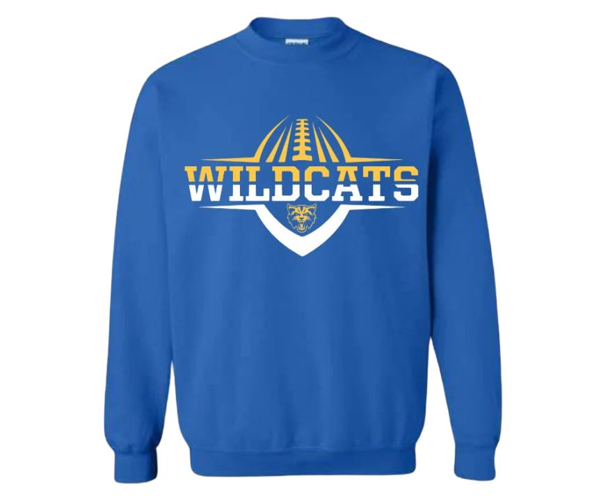 Wildcats Football Crewneck-Blue