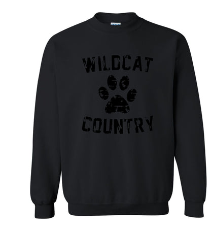 Galva Wildcats - Wildcat Country - Gildan Brand Crew Sweatshirts - Black and Greys