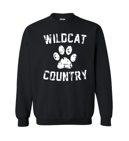 Galva Wildcats - Wildcat Country - Gildan Brand Crew Sweatshirts - Black and Greys