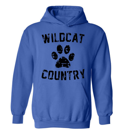 Galva Wildcats - Wildcat Country - Gildan Brand Hoodie Sweatshirts - Blues and Yellows