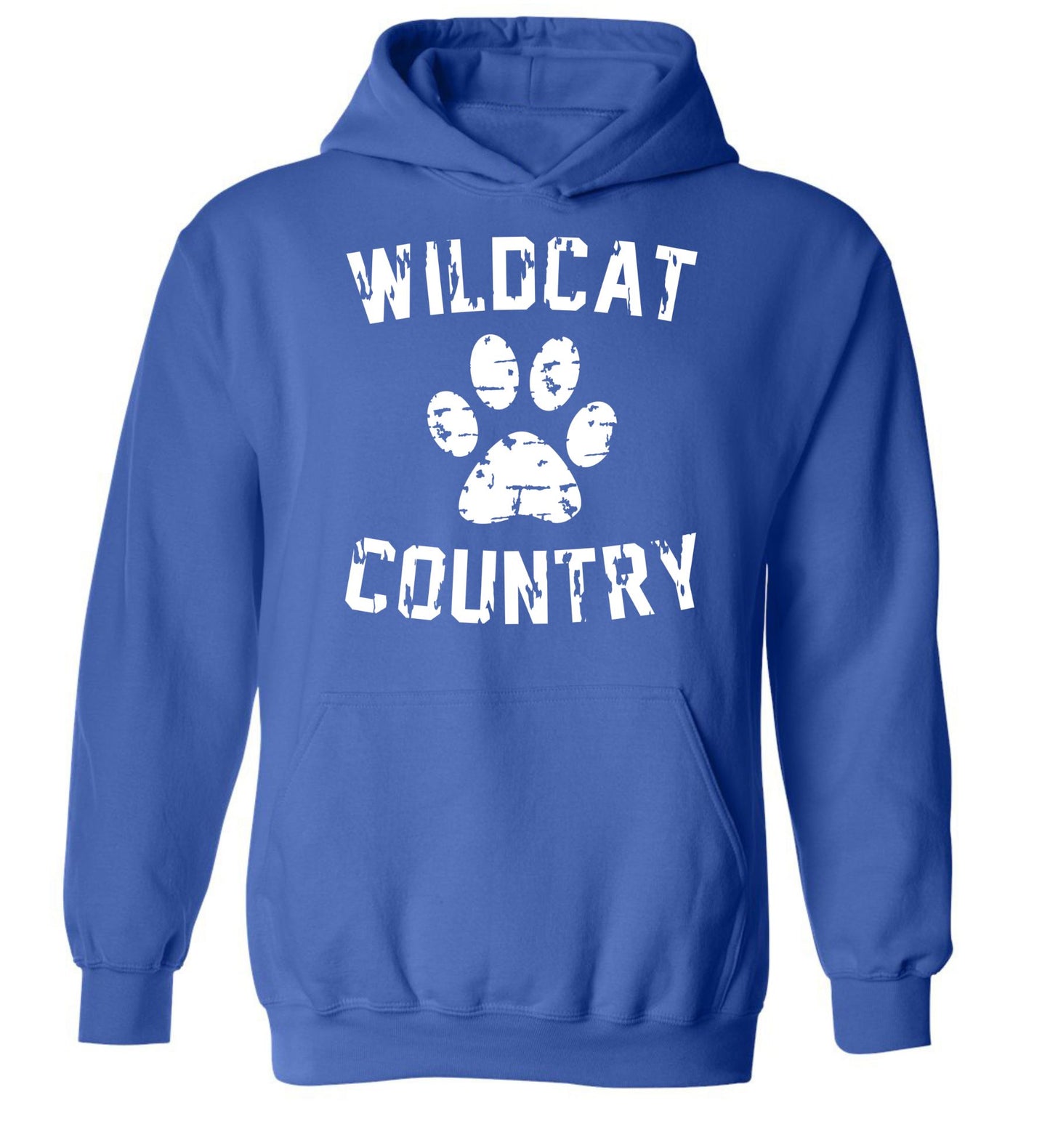 Galva Wildcats - Wildcat Country - Gildan Brand Hoodie Sweatshirts - Blues and Yellows