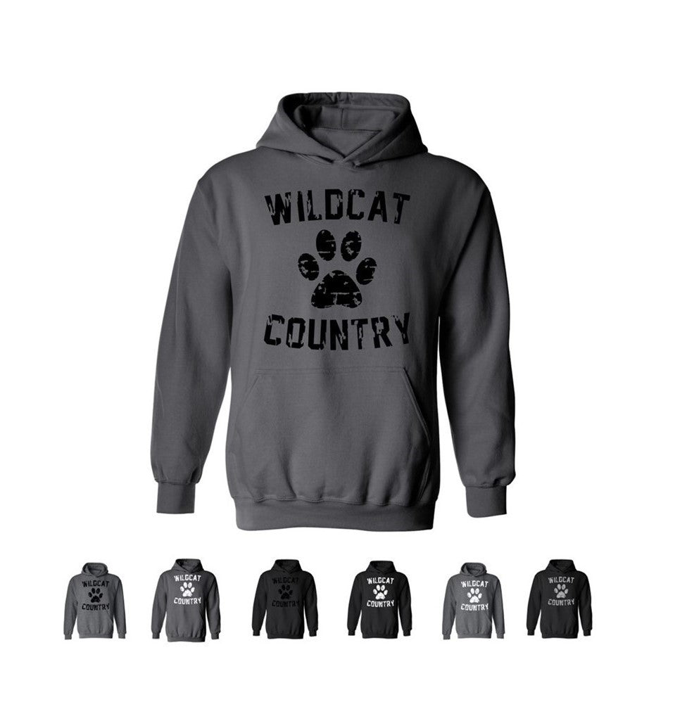 Gildan Brand Hoodie Sweatshirts - Wildcat Country - Black and Greys