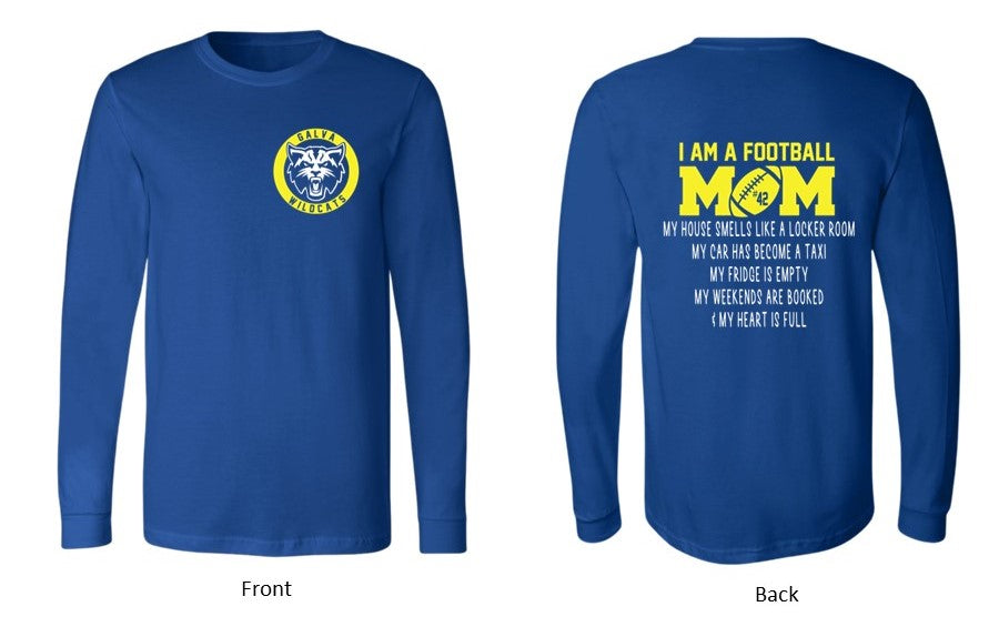 Wildcats Football - Mom - Tee, Sweatshirt and Long Sleeve Tee