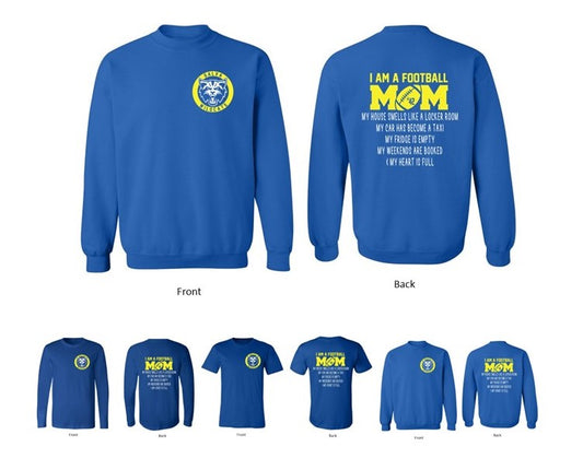 Wildcats Football - Mom - Tee, Sweatshirt and Long Sleeve Tee