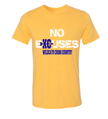 Galva Wildcats Cross Country No Excuses Tee Shirt