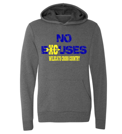 Galva Wildcats Cross Country No Excuses Hoodie Sweatshirt