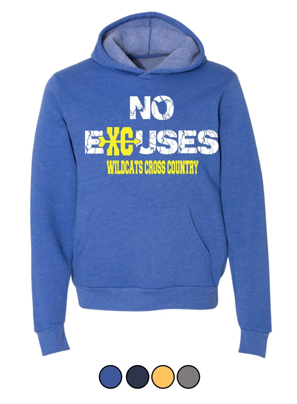 Galva Wildcats Cross Country No Excuses Hoodie Sweatshirt