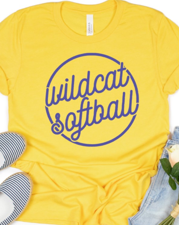 Wildcats Softball-Circle Yellow