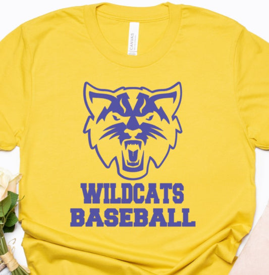 Wildcats Baseball-Logo Yellow