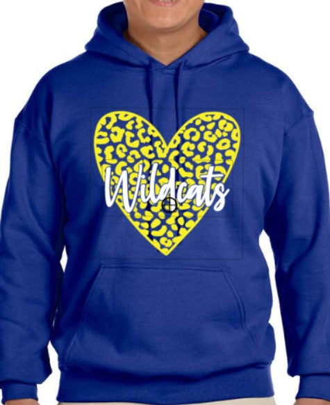 Wildcats Leopard-Hoodie-Blue