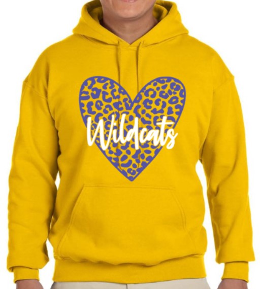 Wildcats Leopard-Hoodie-Yellow