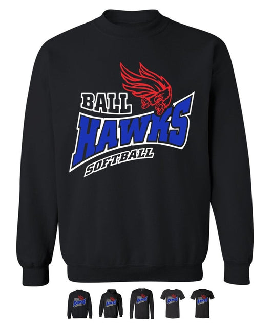 Ballhawks Black shirt with White outline - Lots of style options!