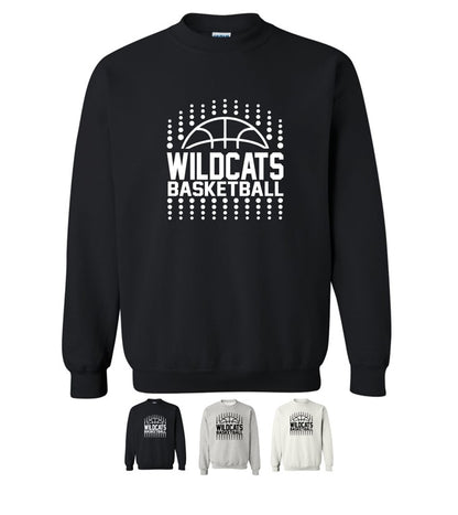 Wildcats Basketball - Crew Sweatshirts - Black and White