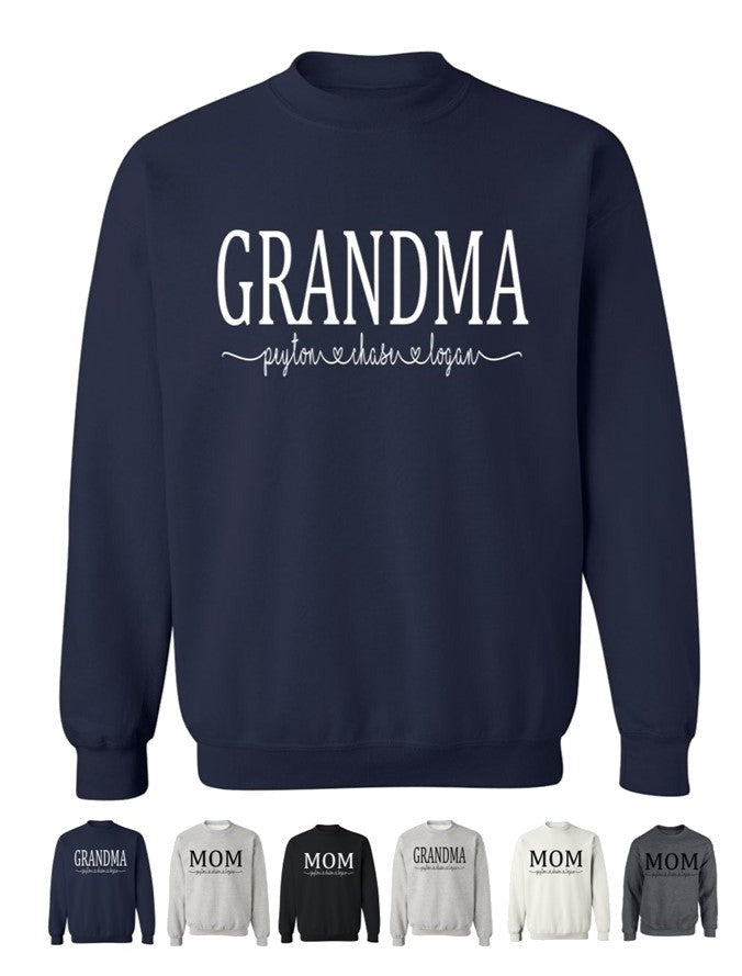 Personalized Mom, Grandma, Gigi, Mema, Mimi - Sweatshirt